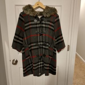 Heritage 1981 Plaid Wool Jacket w Faux Fur Hood
